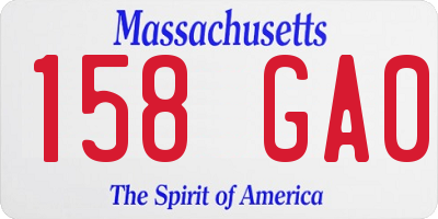 MA license plate 158GA0