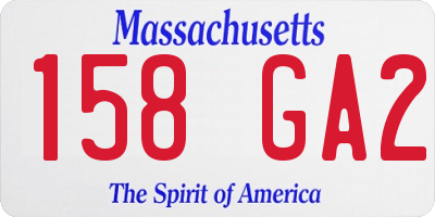 MA license plate 158GA2