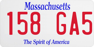MA license plate 158GA5
