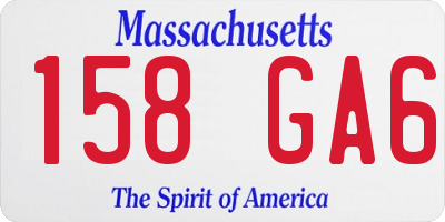 MA license plate 158GA6