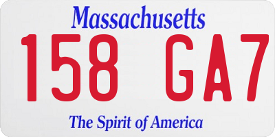 MA license plate 158GA7