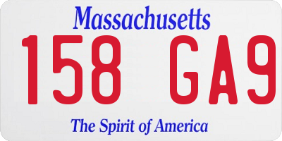 MA license plate 158GA9
