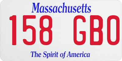 MA license plate 158GB0