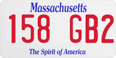 MA license plate 158GB2