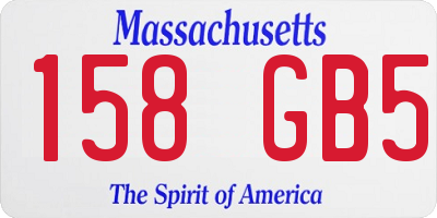 MA license plate 158GB5