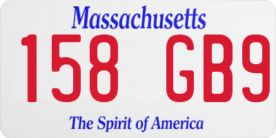 MA license plate 158GB9