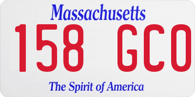 MA license plate 158GC0
