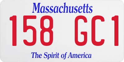 MA license plate 158GC1