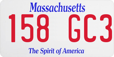 MA license plate 158GC3