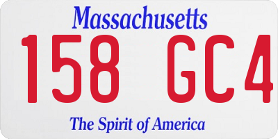 MA license plate 158GC4