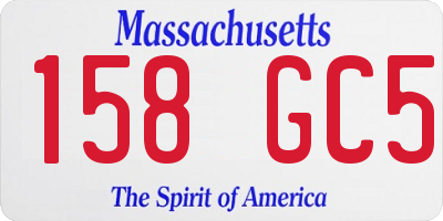 MA license plate 158GC5