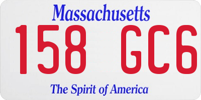 MA license plate 158GC6