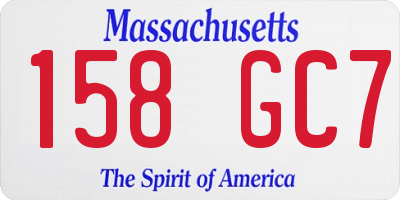 MA license plate 158GC7