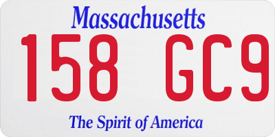 MA license plate 158GC9