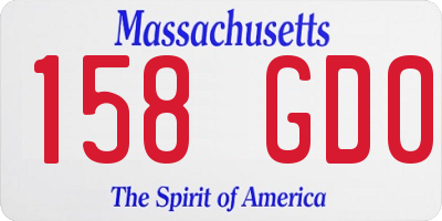 MA license plate 158GD0
