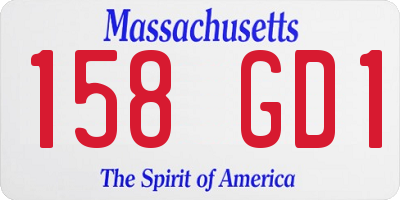 MA license plate 158GD1