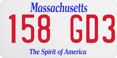 MA license plate 158GD3