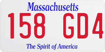 MA license plate 158GD4