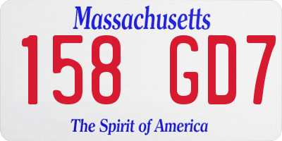 MA license plate 158GD7