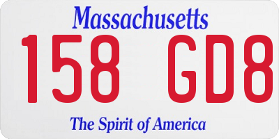 MA license plate 158GD8