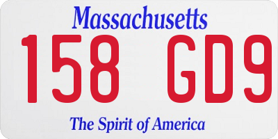 MA license plate 158GD9