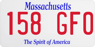 MA license plate 158GF0