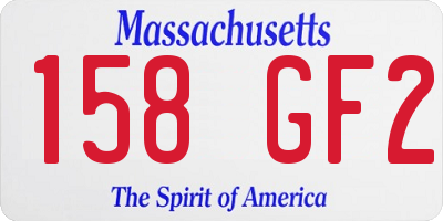 MA license plate 158GF2