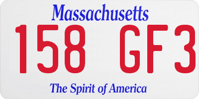 MA license plate 158GF3
