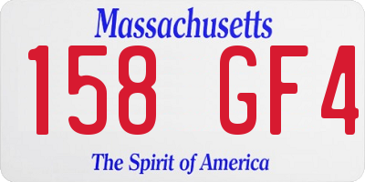 MA license plate 158GF4