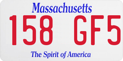 MA license plate 158GF5