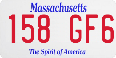 MA license plate 158GF6