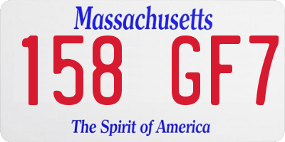 MA license plate 158GF7
