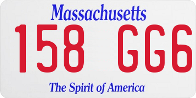 MA license plate 158GG6