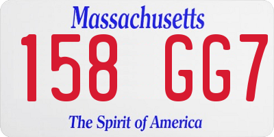 MA license plate 158GG7
