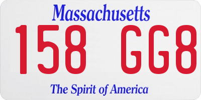 MA license plate 158GG8