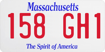 MA license plate 158GH1