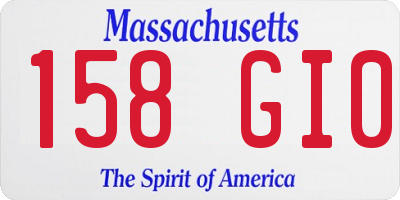 MA license plate 158GI0