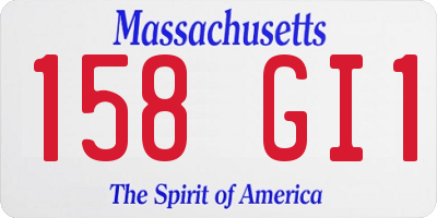 MA license plate 158GI1