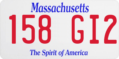 MA license plate 158GI2