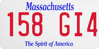 MA license plate 158GI4