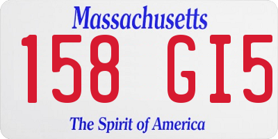 MA license plate 158GI5