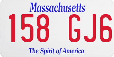 MA license plate 158GJ6
