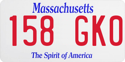 MA license plate 158GK0