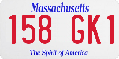MA license plate 158GK1