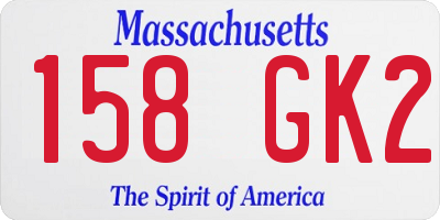 MA license plate 158GK2