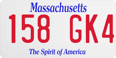 MA license plate 158GK4