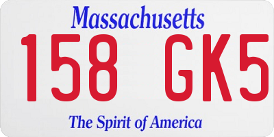 MA license plate 158GK5