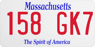 MA license plate 158GK7