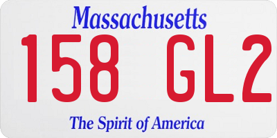 MA license plate 158GL2