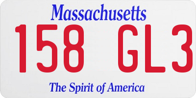 MA license plate 158GL3